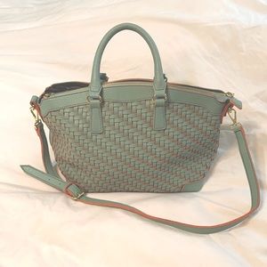 Steve Madden Robin Egg Blue woven detail Crossbody bag